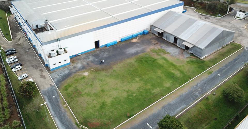 Imagem aérea do terreno  da Hellermann em Jundiaí/SP.