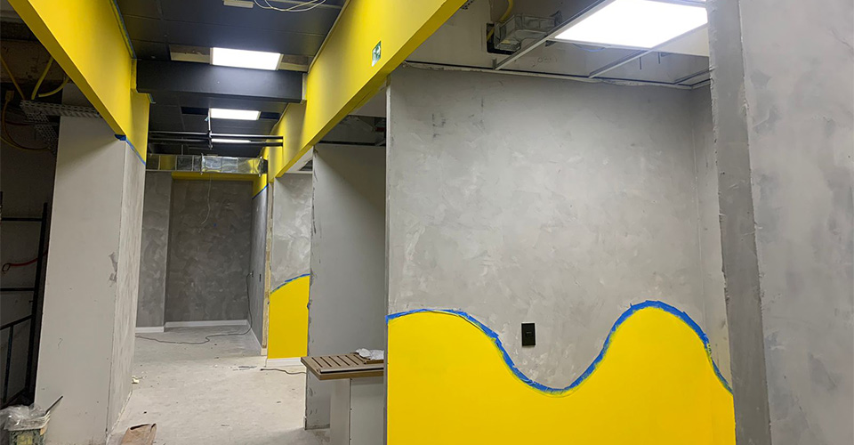 Ambiente interno em finalização da MasterSense após retrofit e personalização dos espaços.