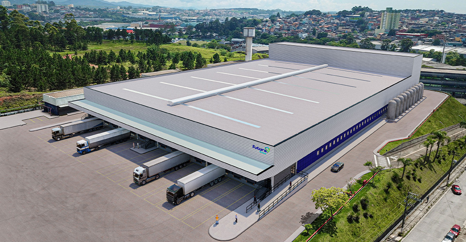 Projeto de retrofit do galpão industrial da Futura Tintas finalizado em Guarulhos/SP.