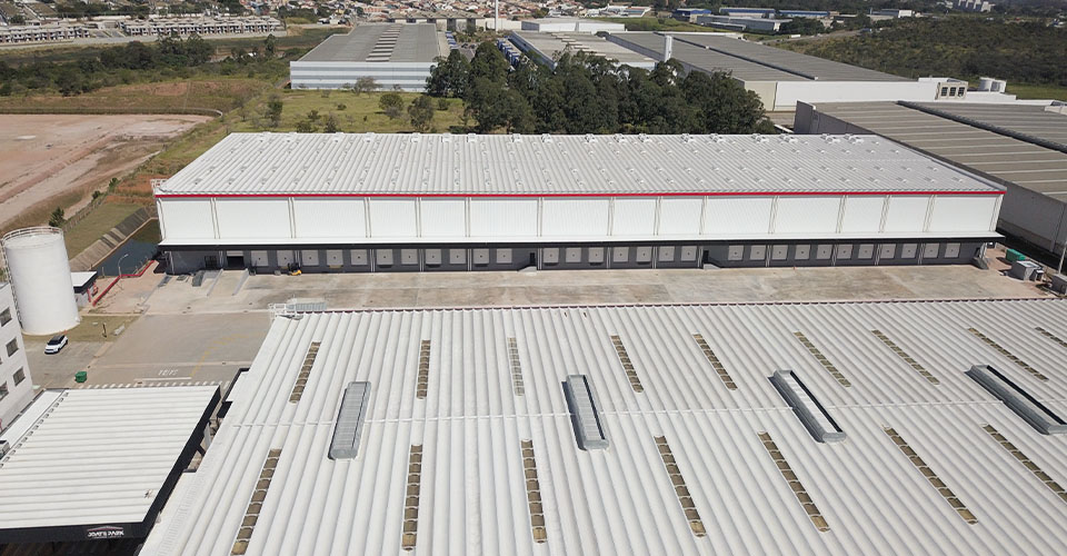 Vista aérea da Fase 2 do Joate Park (G200), condomínio logístico em construção em Jundiaí/SP.